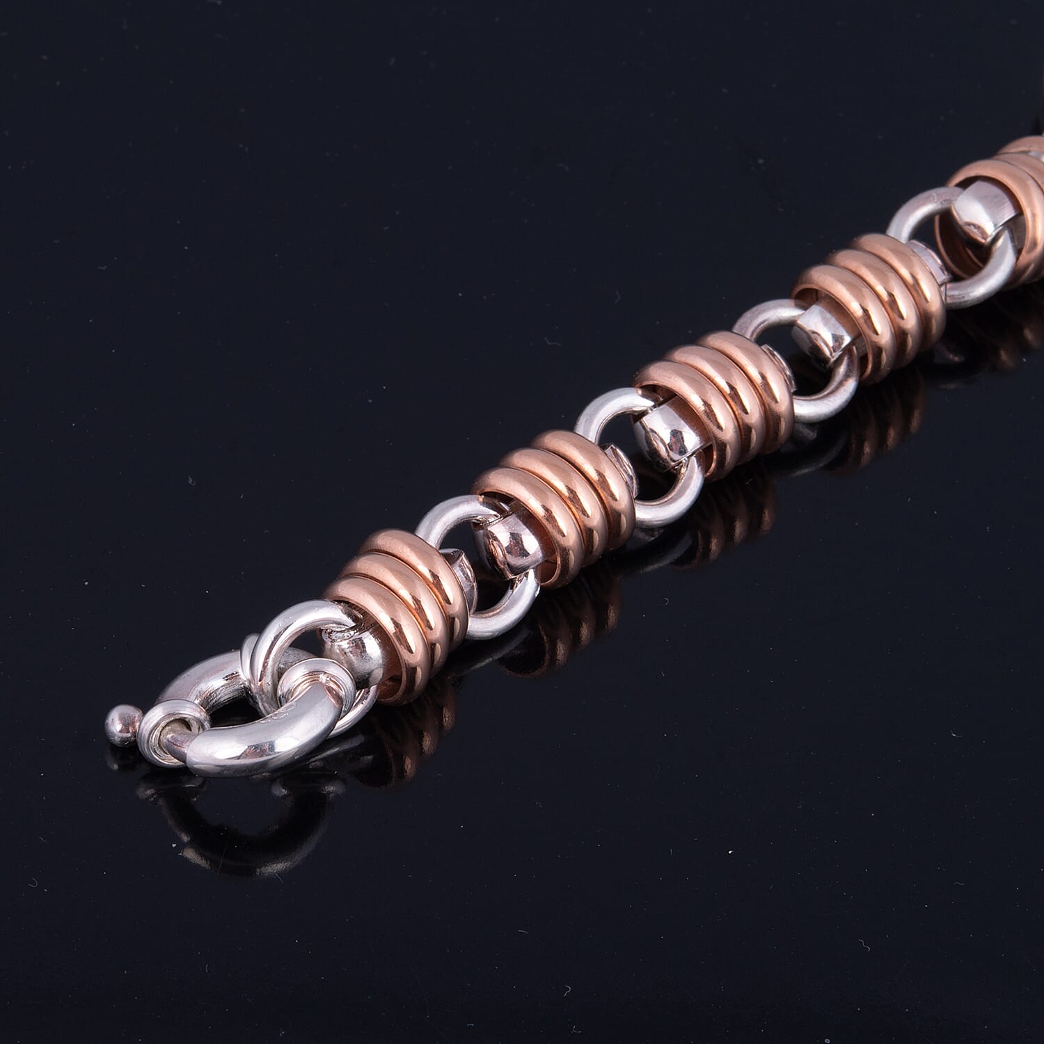 Links of London White Dial Sweetie Bracelet Watch in Rose Gold & Silver Colour - up to 8in