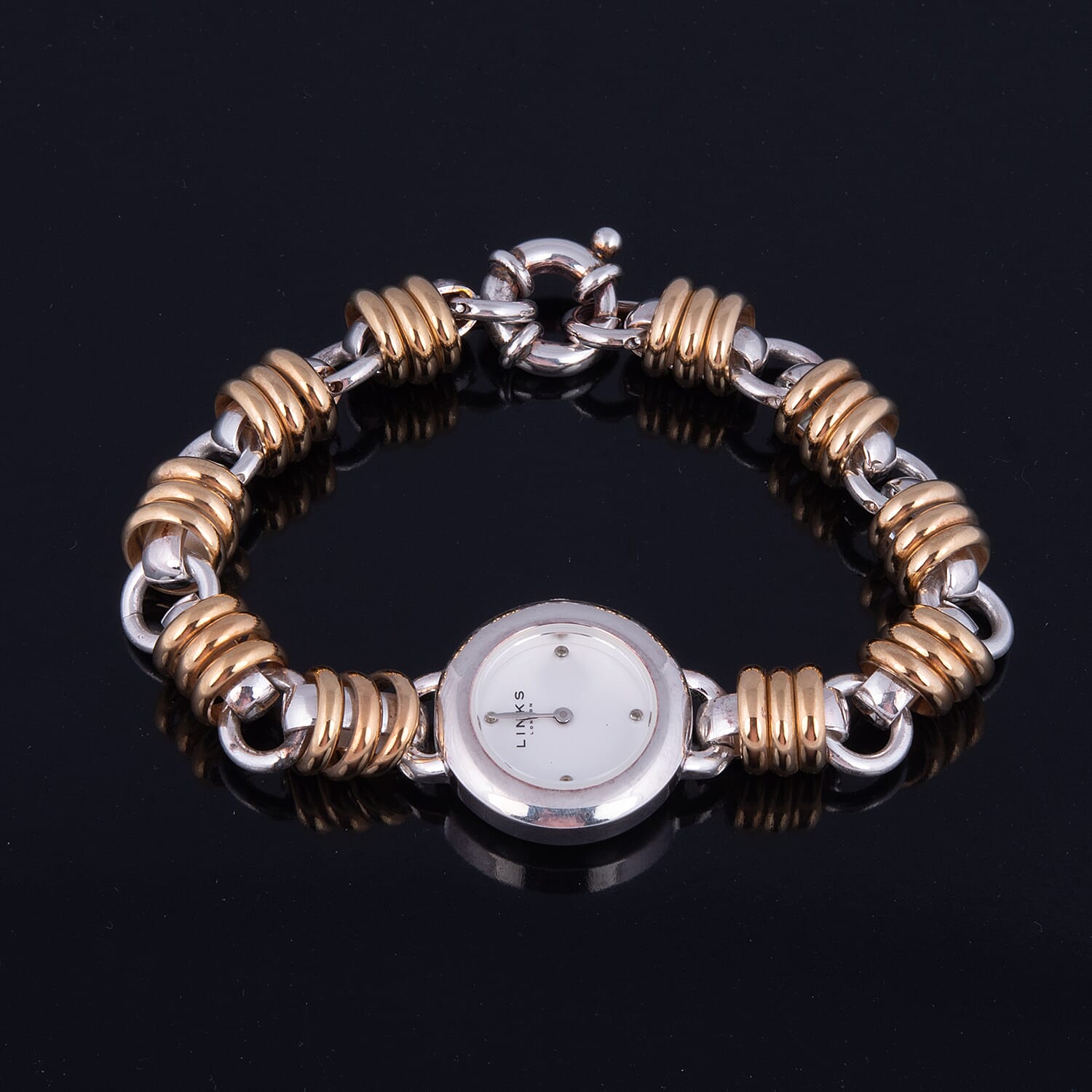 Links of London White Dial Sweetie Bracelet Watch in Yellow Gold