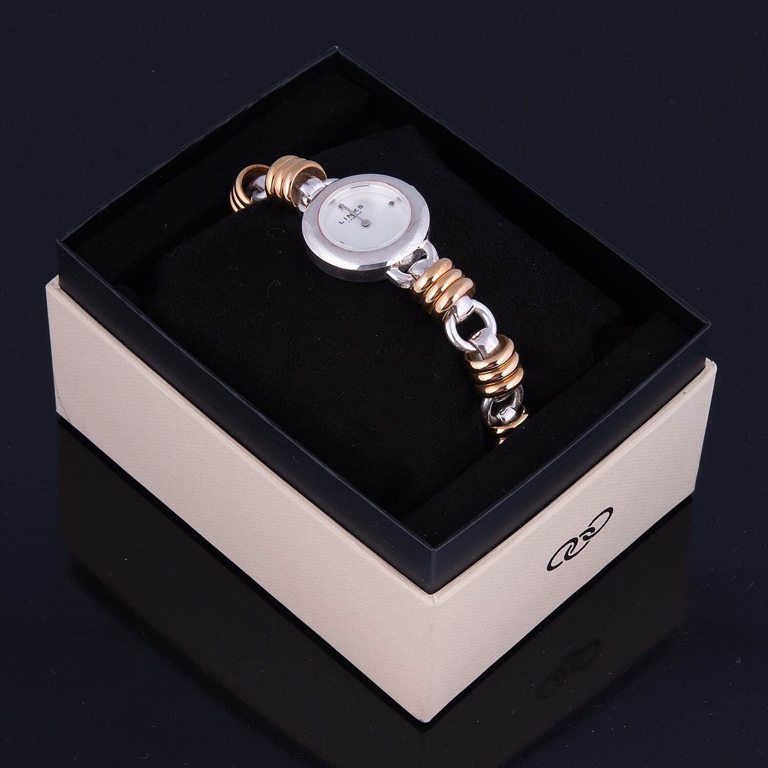Links of London White Dial Sweetie Bracelet Watch in Yellow Gold & Silver Colour -  up to 8in