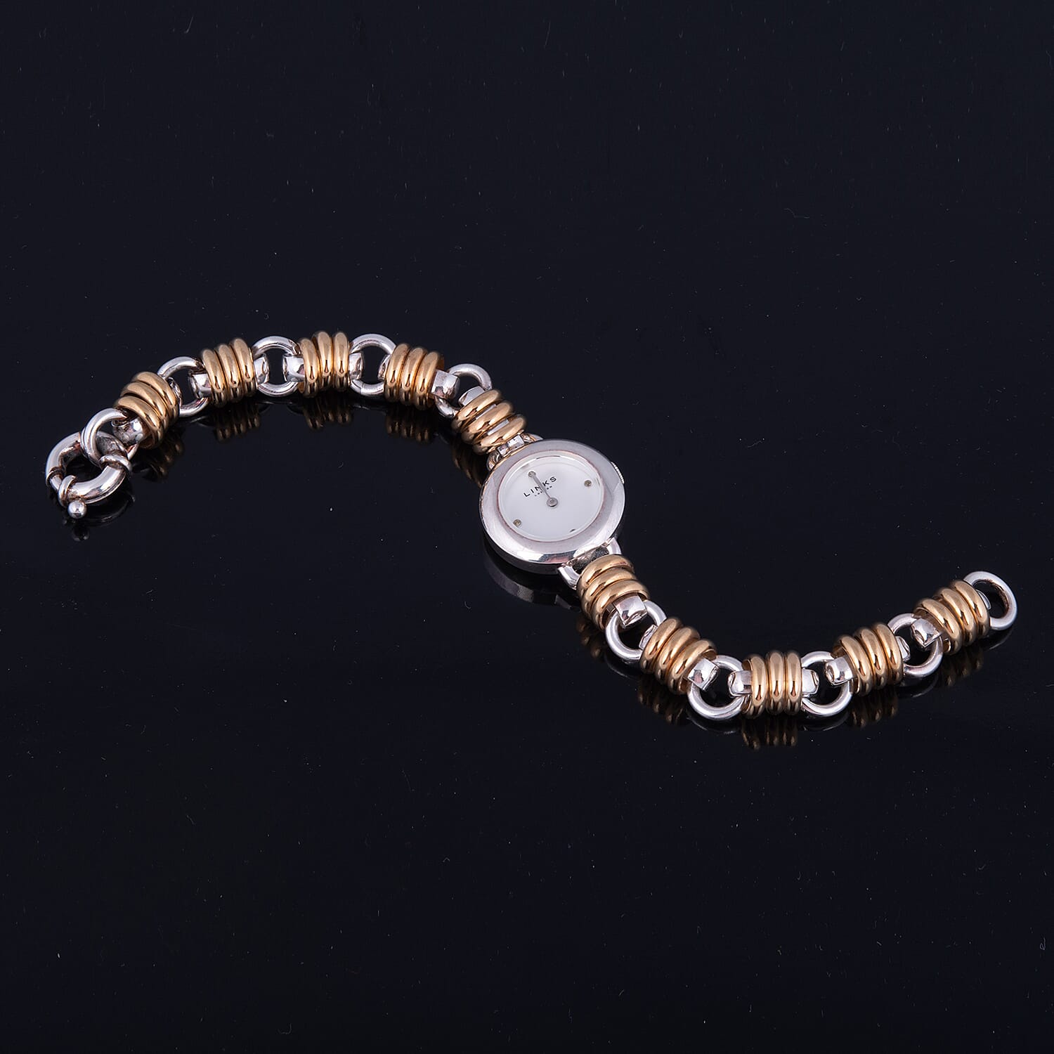 Links of London White Dial Sweetie Bracelet Watch in Yellow Gold & Silver Colour -  up to 8in