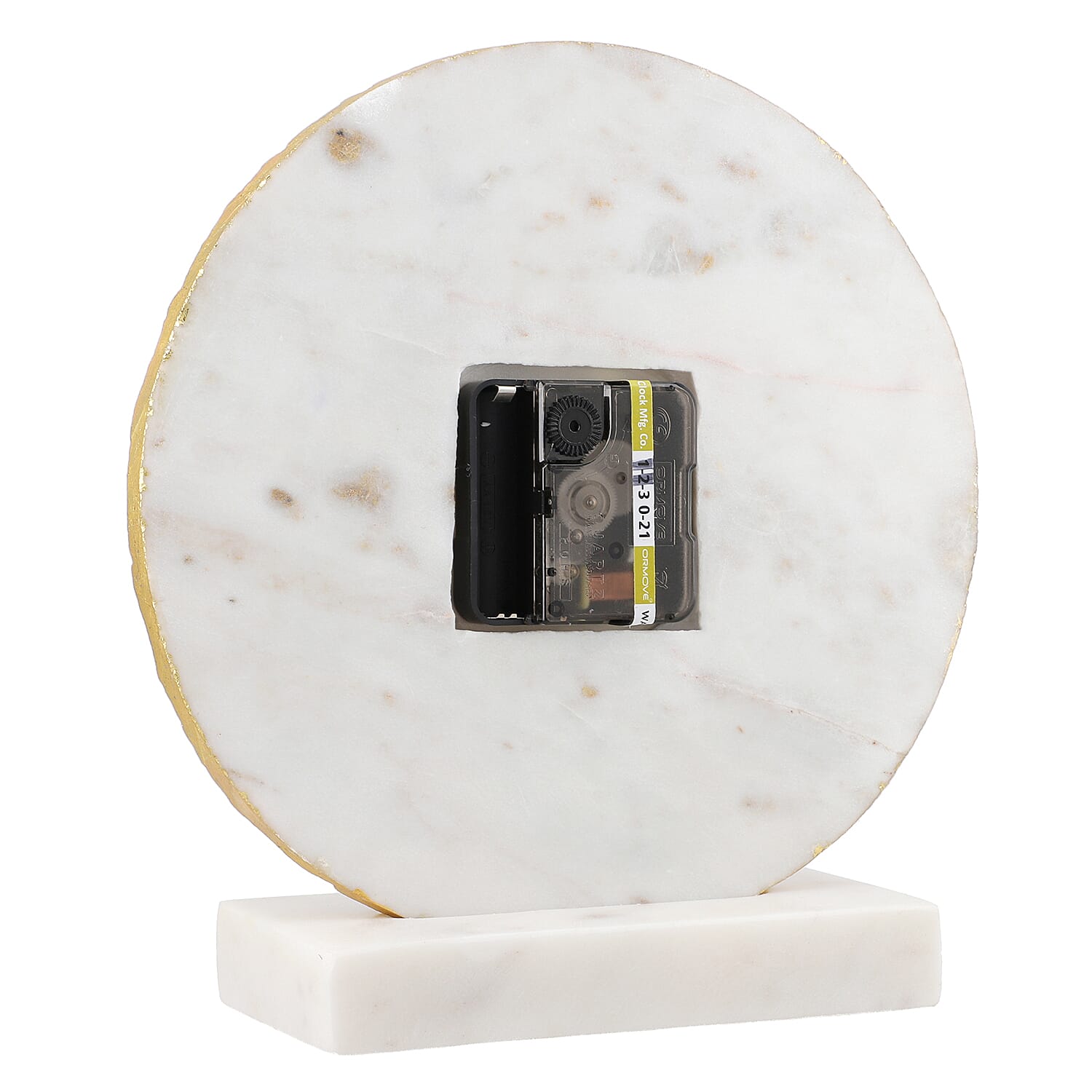Marble Table Clock with Stand - White