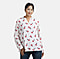Tamsy Maple Leaf Pattern Long Sleeve Blouse - White