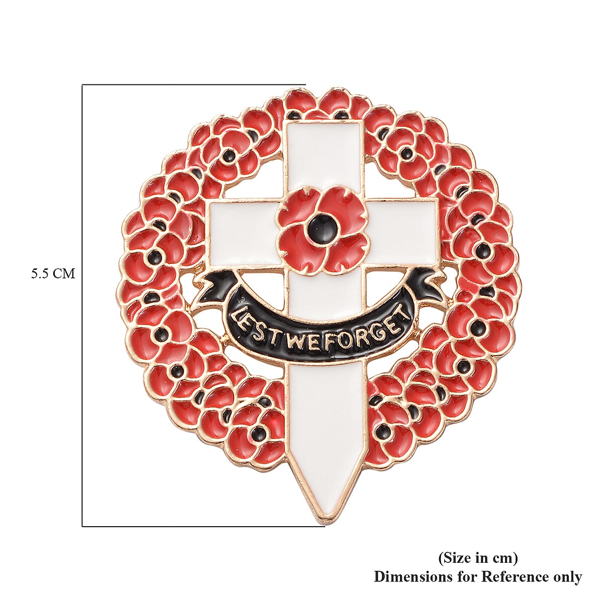 TJC  Design - Enamelled Wreath  Brooch with Cross