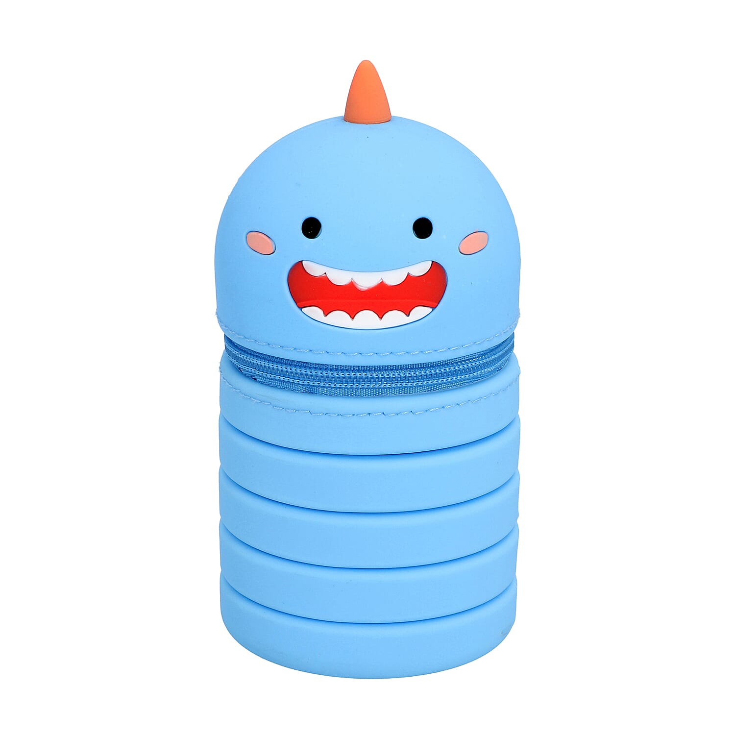 Back to School Deal -Set of 5 Pens with Extendable Kids Funny Characters Stationary Box - Blue