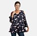 Floral Pattern Off Shoulder Top - Black
