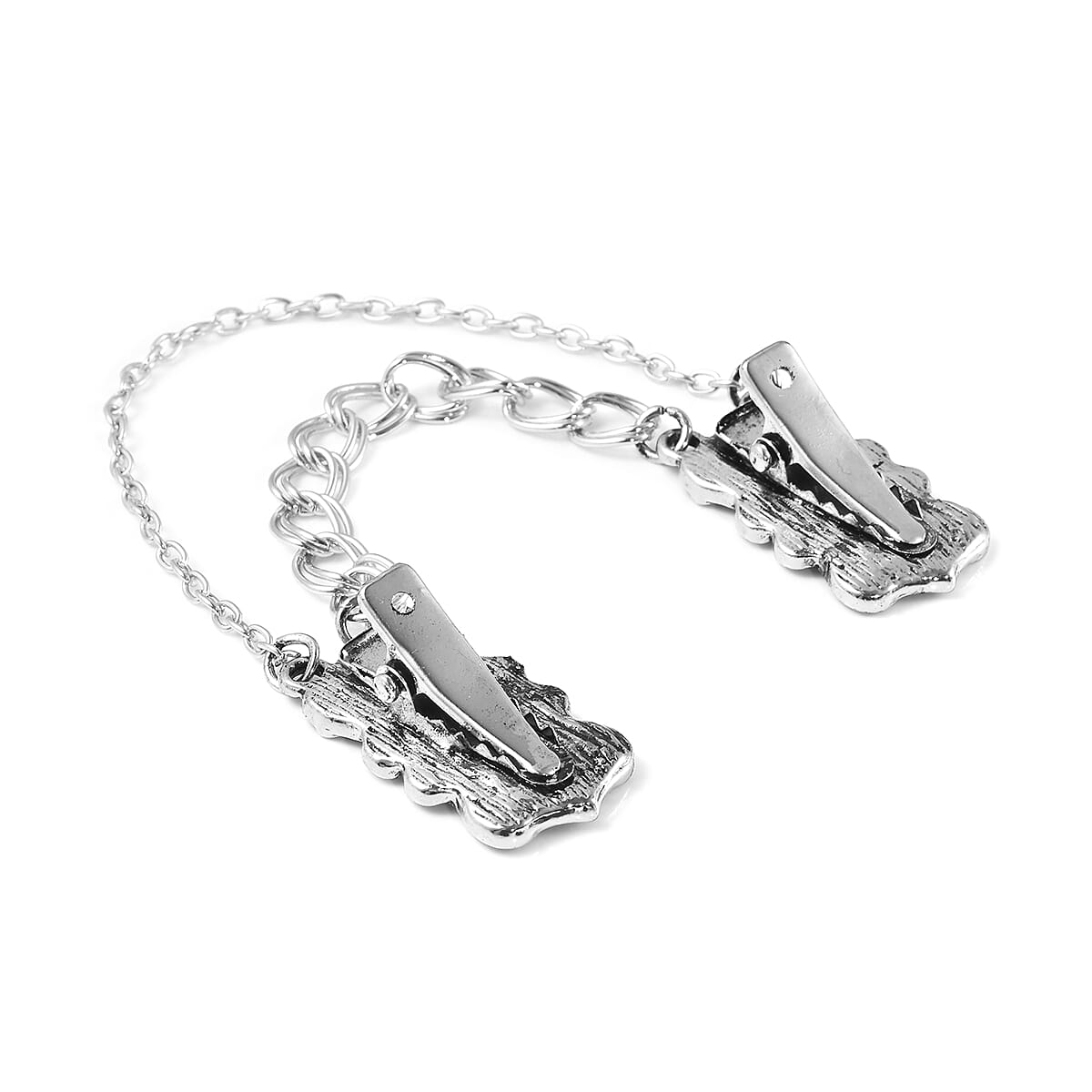 Set of 2 - Enamelled Sweater Connector in Silver Tone