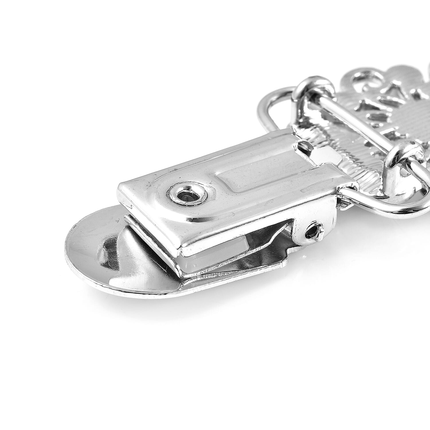 Set of 2 - White Mystic Crystal Clip Connector in Silver Tone