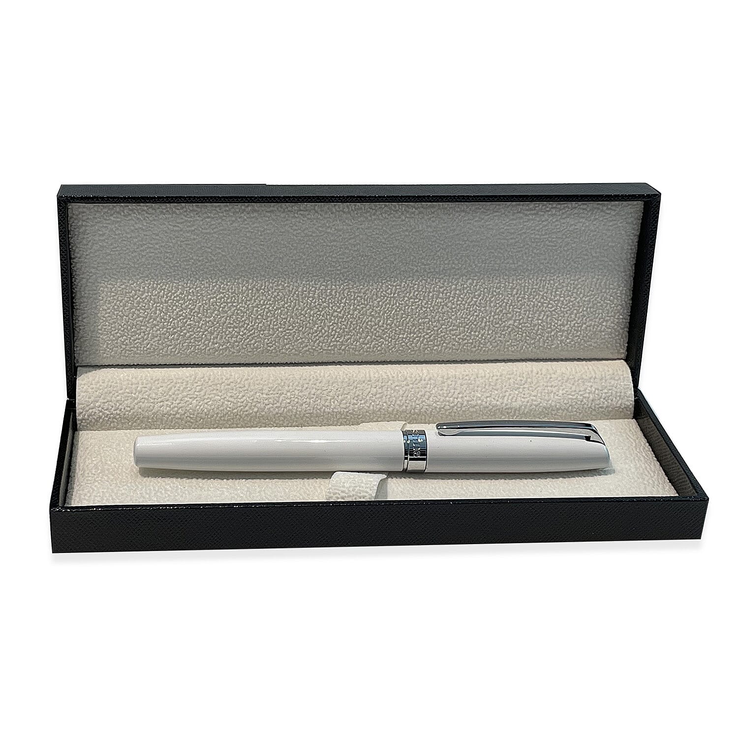Azarine Snow Fountain Pen with Snap Closure - White