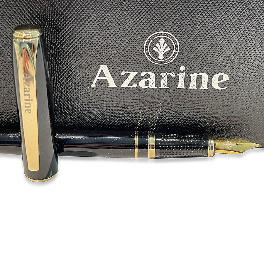 Azarine Panther Fountain Pen with Snap Closure - Black