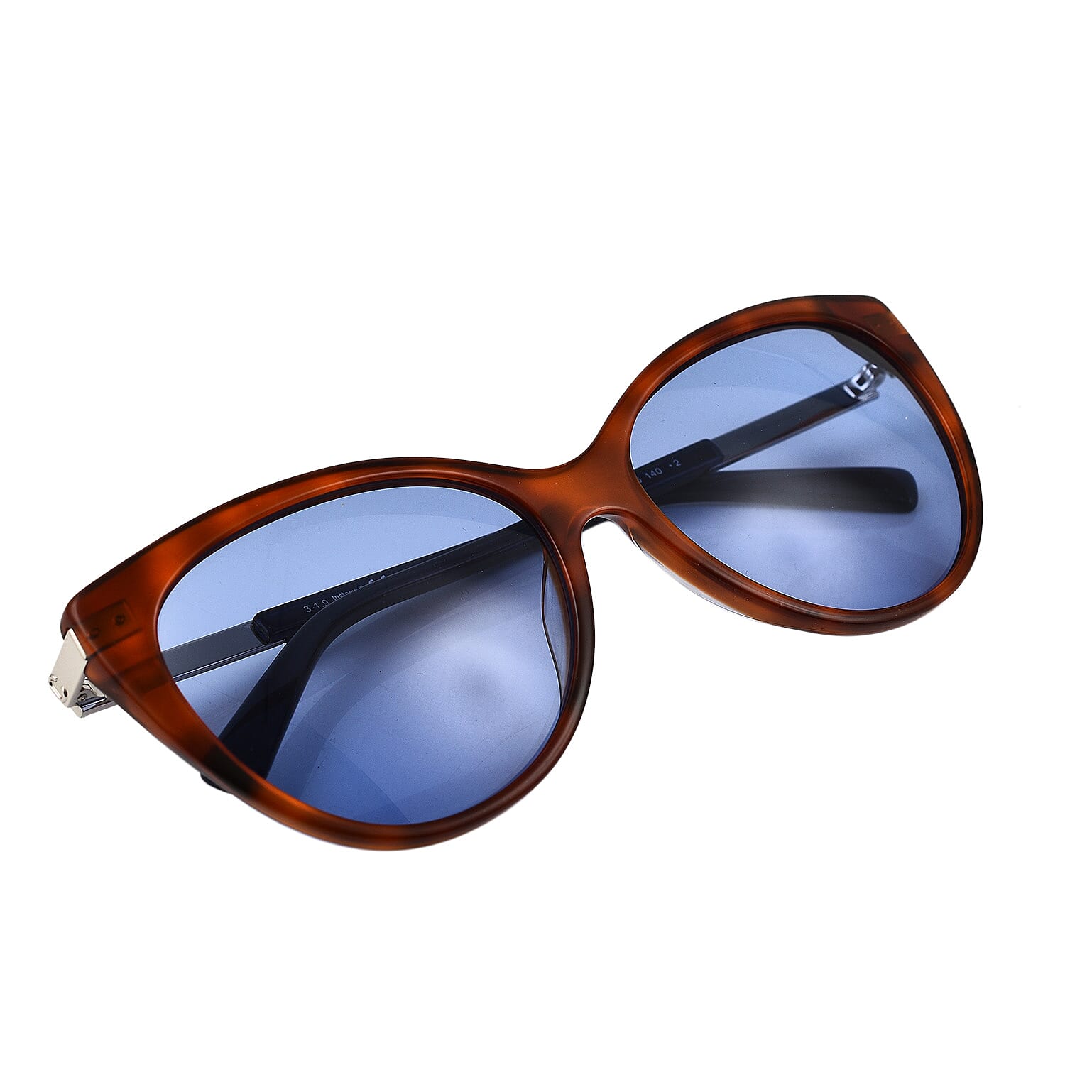 JUST CAVALLI Ladies Light Brown Cat Eye Sunglasses with Blue Lenses