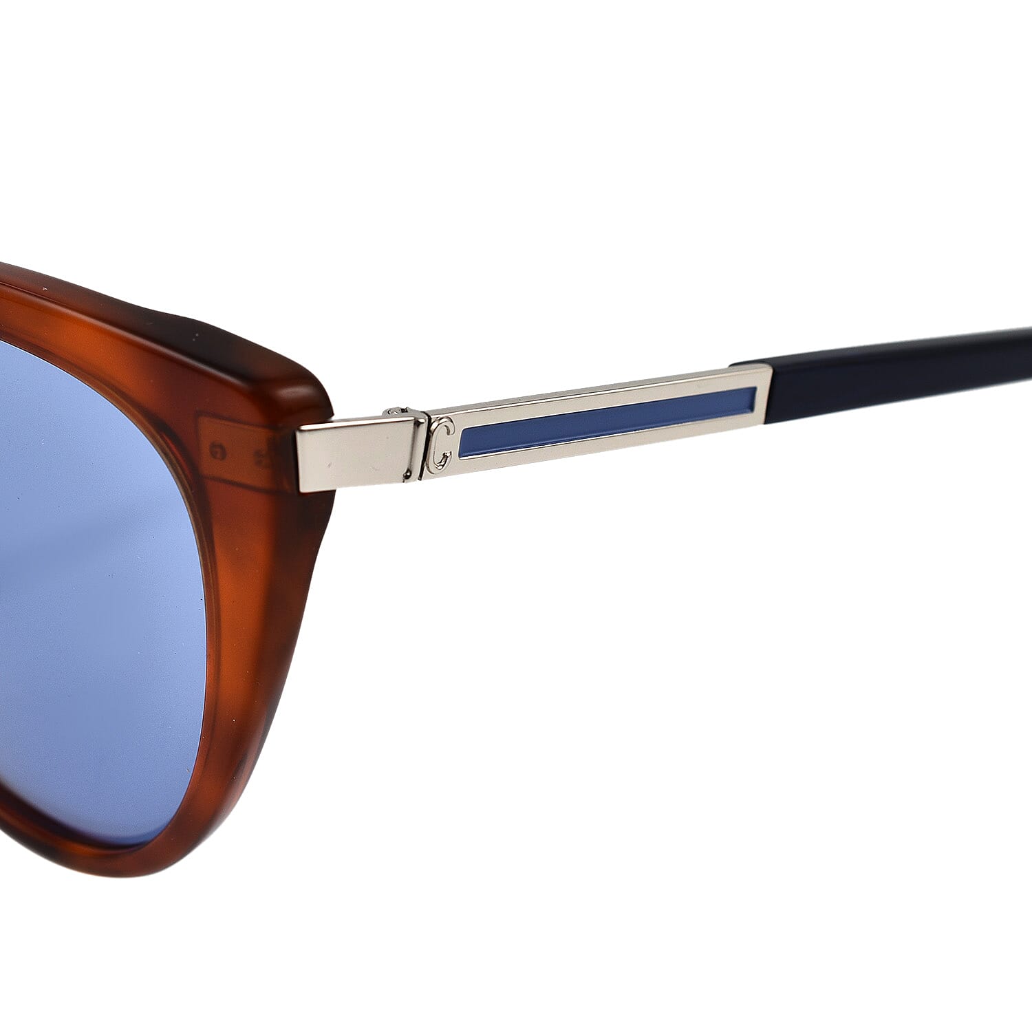 JUST CAVALLI Ladies Light Brown Cat Eye Sunglasses with Blue Lenses