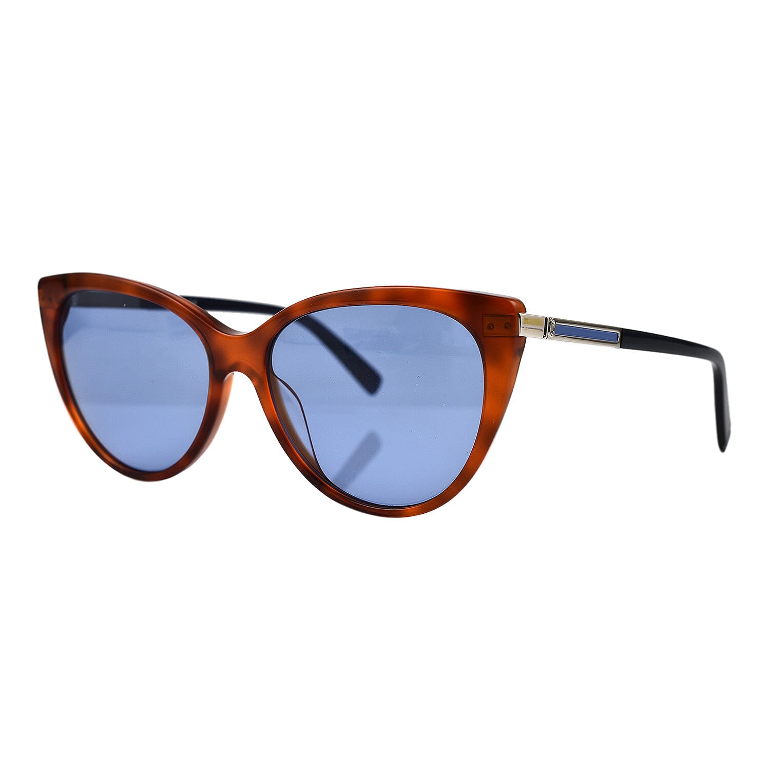 JUST CAVALLI Ladies Light Brown Cat Eye Sunglasses with Blue Lenses