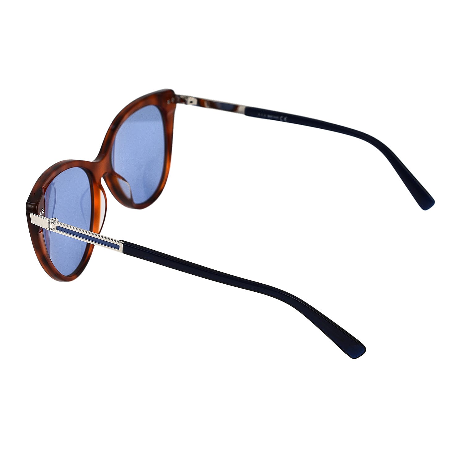 JUST CAVALLI Ladies Light Brown Cat Eye Sunglasses with Blue Lenses