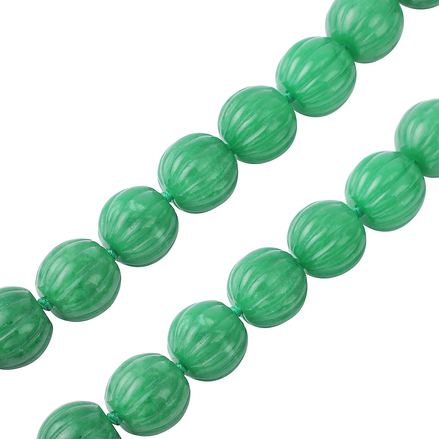 Green Jade Pumpkin Shape Necklace with Adjustable Magnetic Lock in Sterling Silver 921 Ct.
