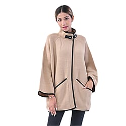 La Marey knit coat with buckle Beige