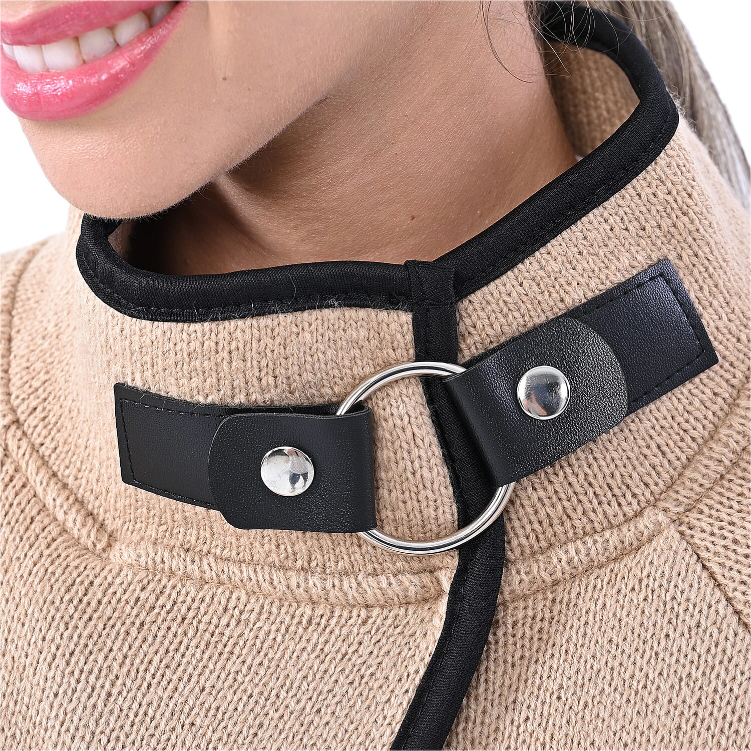 La Marey knit coat with buckle Beige