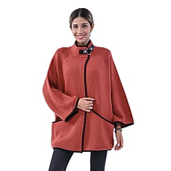 La Marey knit coat with buckle Red
