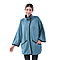 La Marey knit coat with buckle Turquoise
