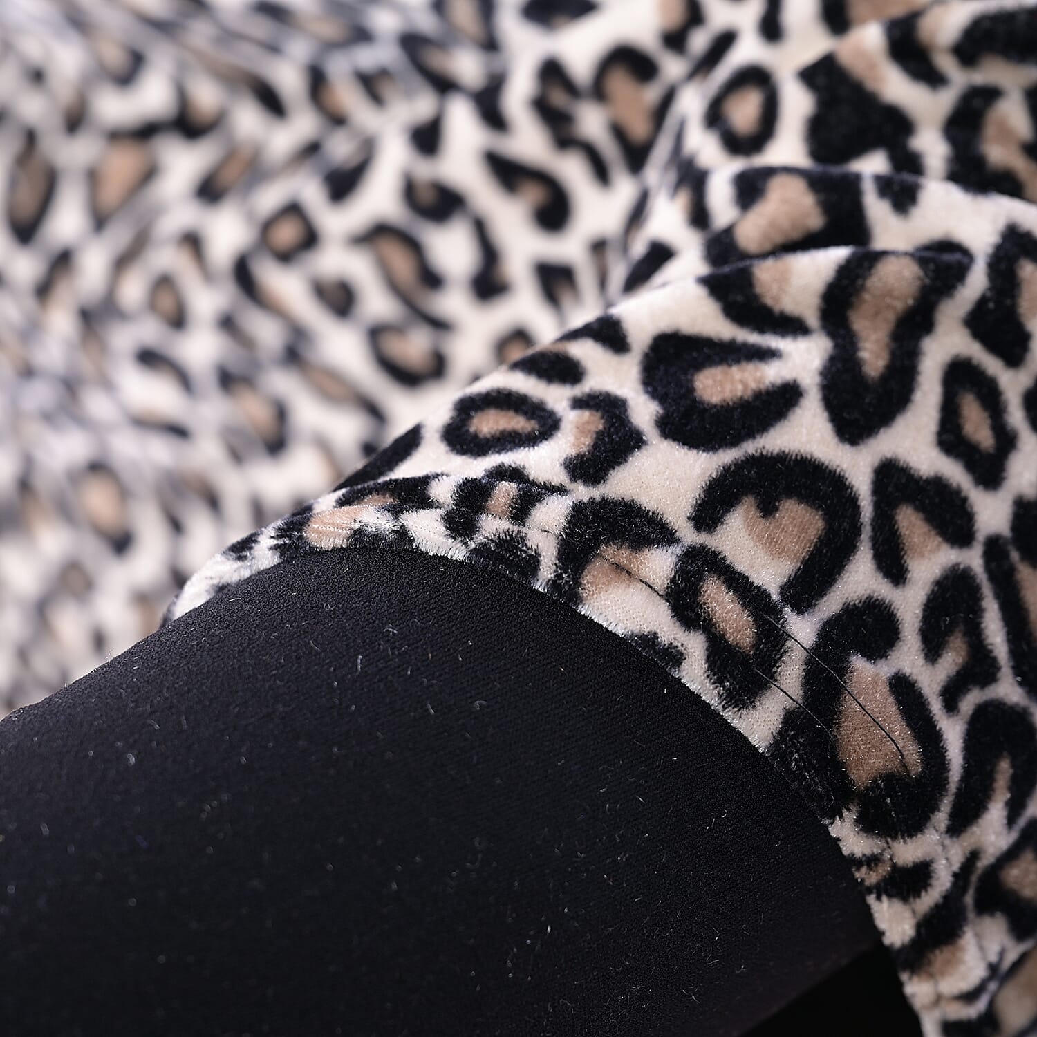 TAMSY Leopard Printed Velvet Poncho - Brown