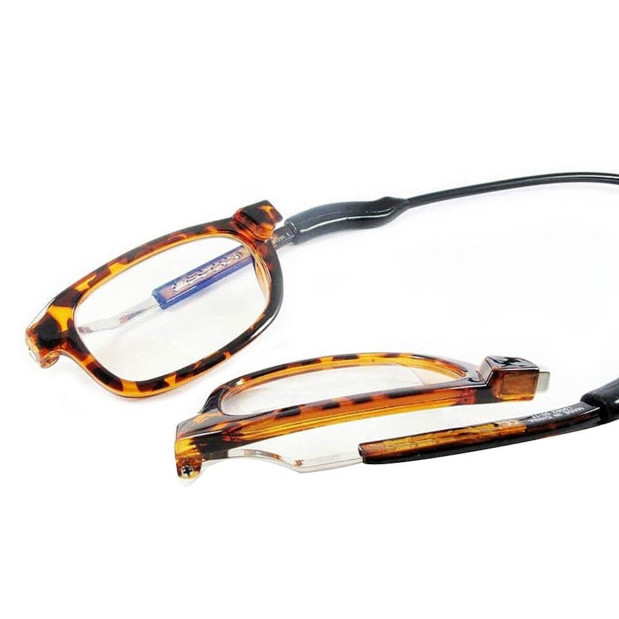 LOOPIES Brown Tortoise Shell Transparent Reading Glasses -3.00