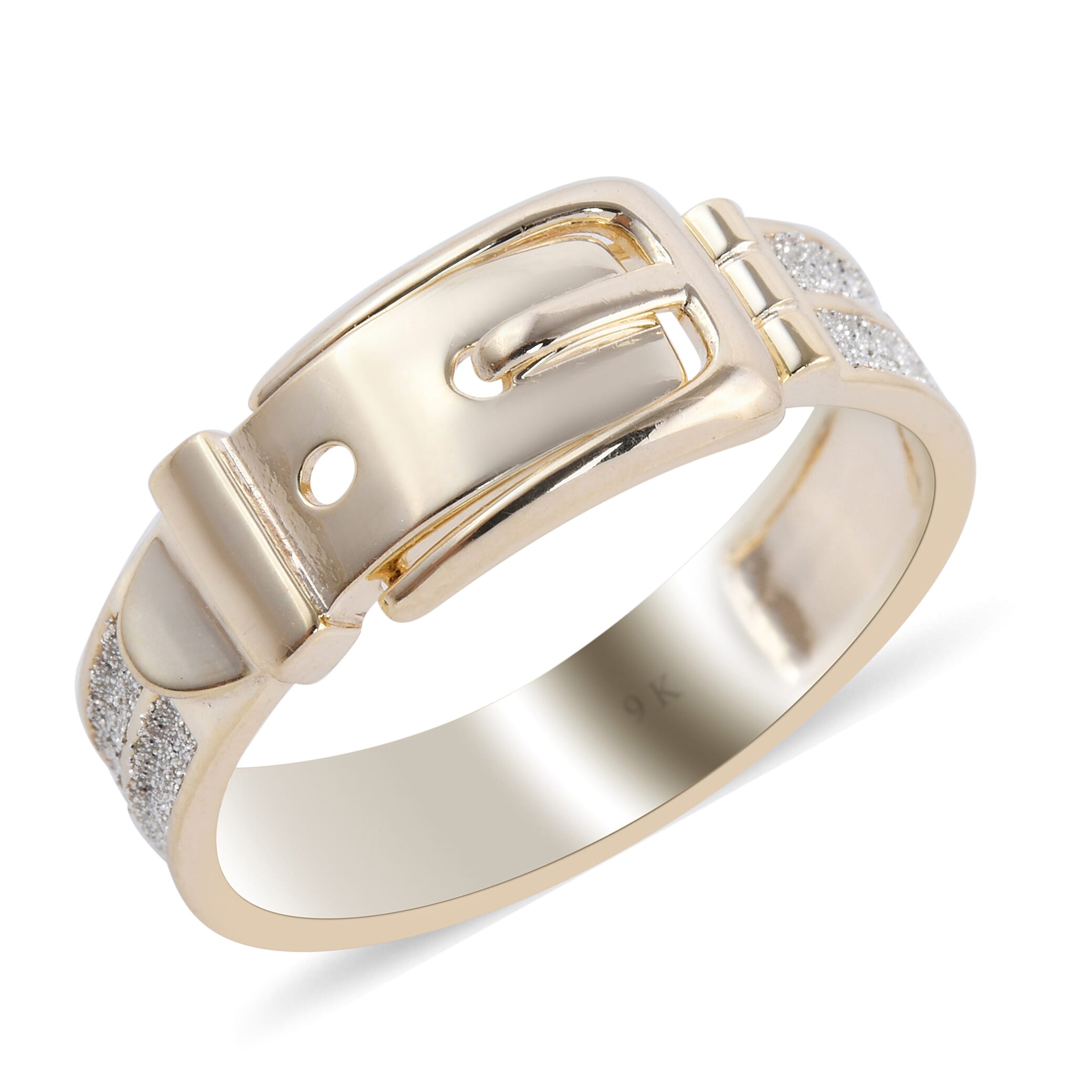 New York Close Out Deal - 9k Yellow Gold Buckle Ring