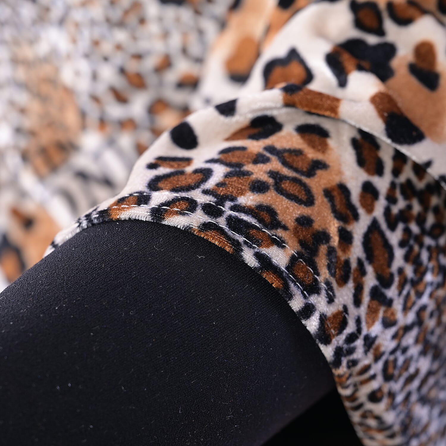 TAMSY Leopard Pattern Poncho (Size One Size) - White - Brown