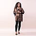 TAMSY Velvet Kimono with Leopard Print Border - Black and Grey
