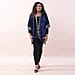 TAMSY Velvet Kimono with Leopard Print Border - Black and Grey