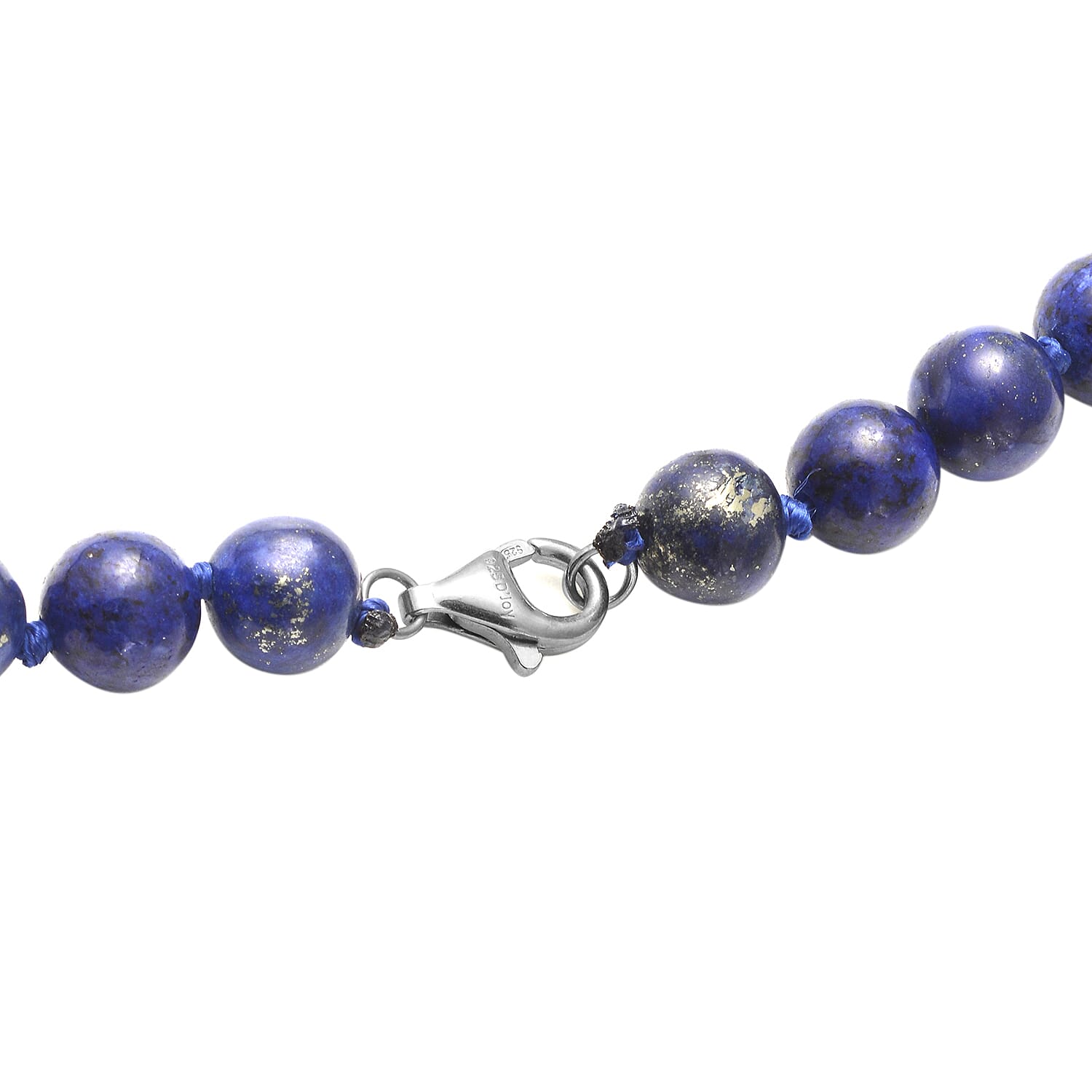 Lapis Lazuli Beads Necklace (Size - 20) in Platinum Overlay Sterling Silver 299.00 Ct.