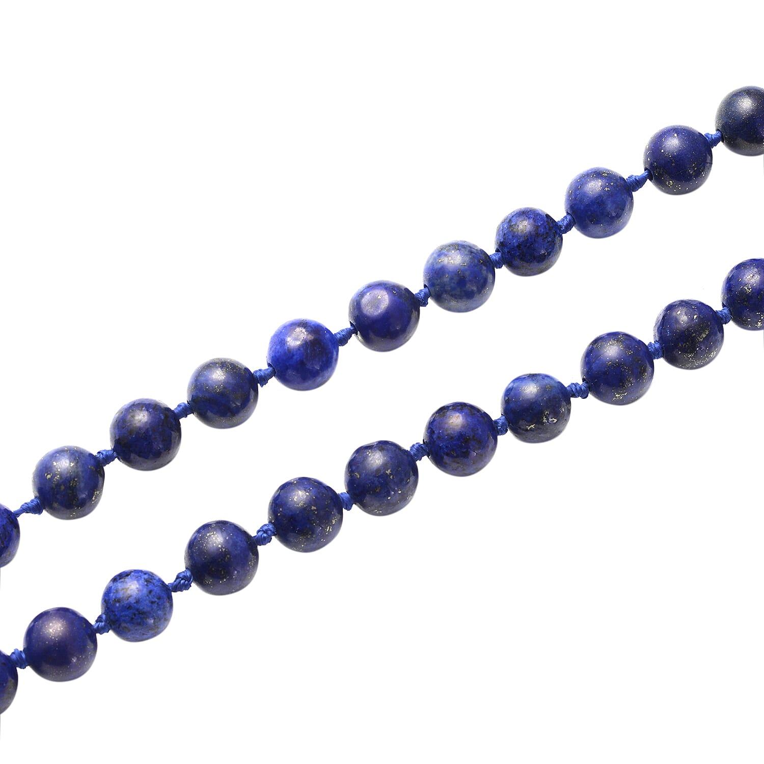Lapis Lazuli Beads Necklace (Size - 20) in Platinum Overlay Sterling Silver 299.00 Ct.