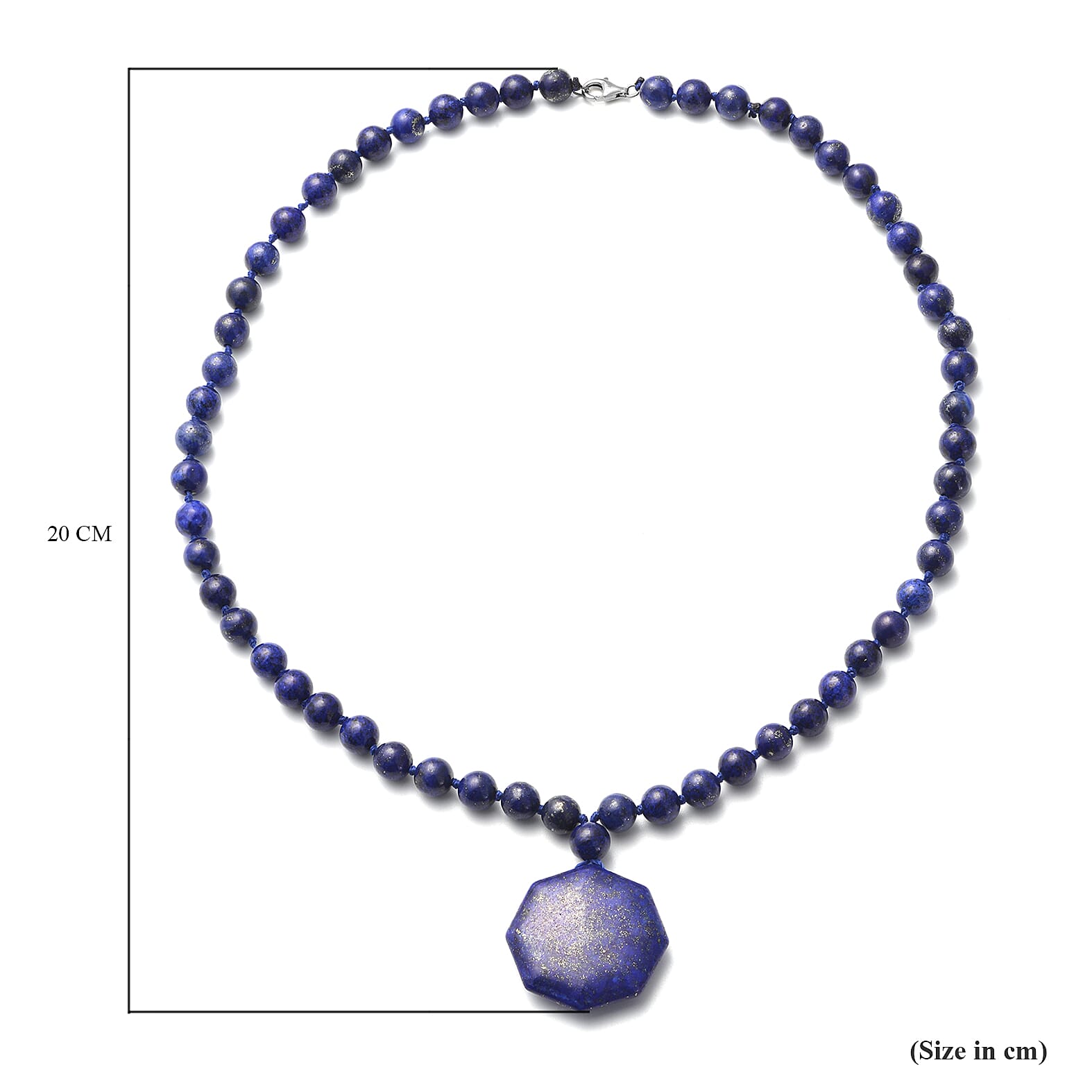 Lapis Lazuli Beads Necklace (Size - 20) in Platinum Overlay Sterling Silver 299.00 Ct.