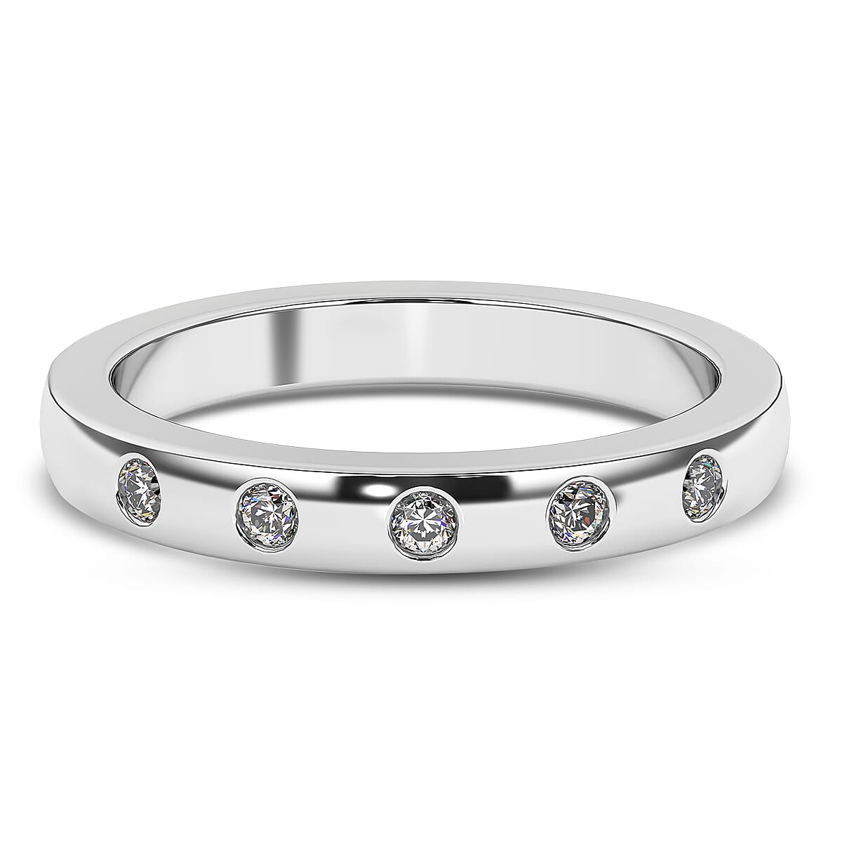 950 Platinum   White Diamond Certified E-F-VS  Ring 0.15 ct,  Platinum Wt. 5.33 Gms  0.150  Ct.