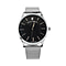 Jacques Du Manoir Emotion Swiss Movement Black Dial Water Resistant Watch with Milanese Bracelet Strap in Stainless Steel
