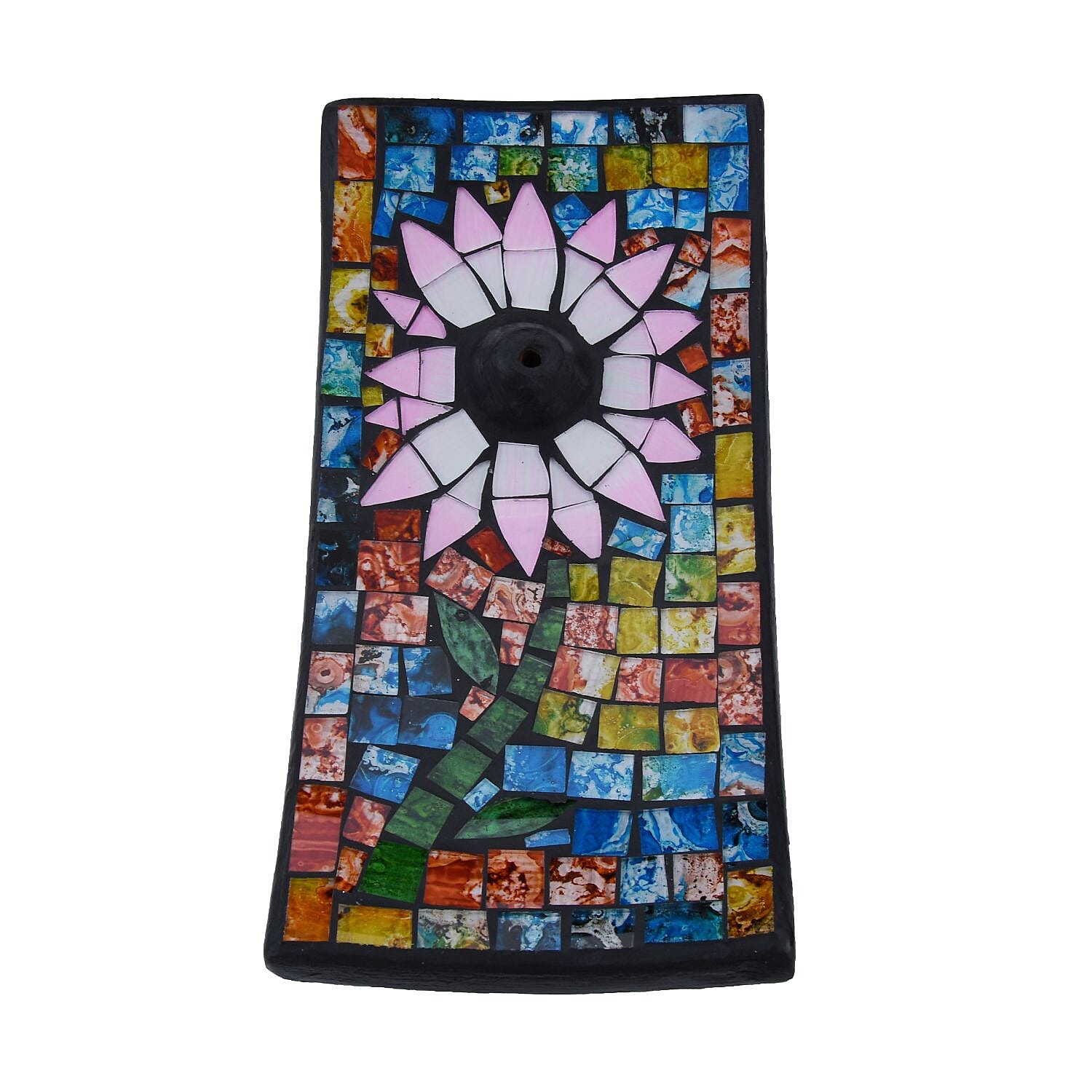 Handmade Mosaic Rectangular Incense Holder (Size 20x10cm) - Multi