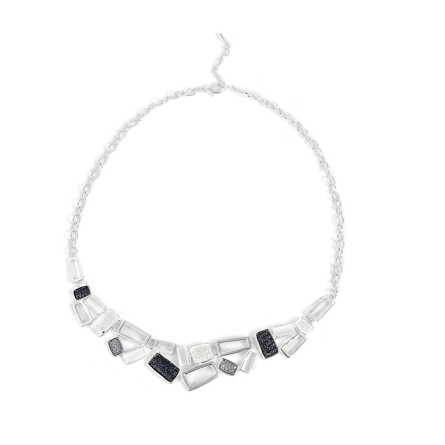 White Cats Eye Necklace (Size - 20 with 2 inch Extender) in Silver Tone