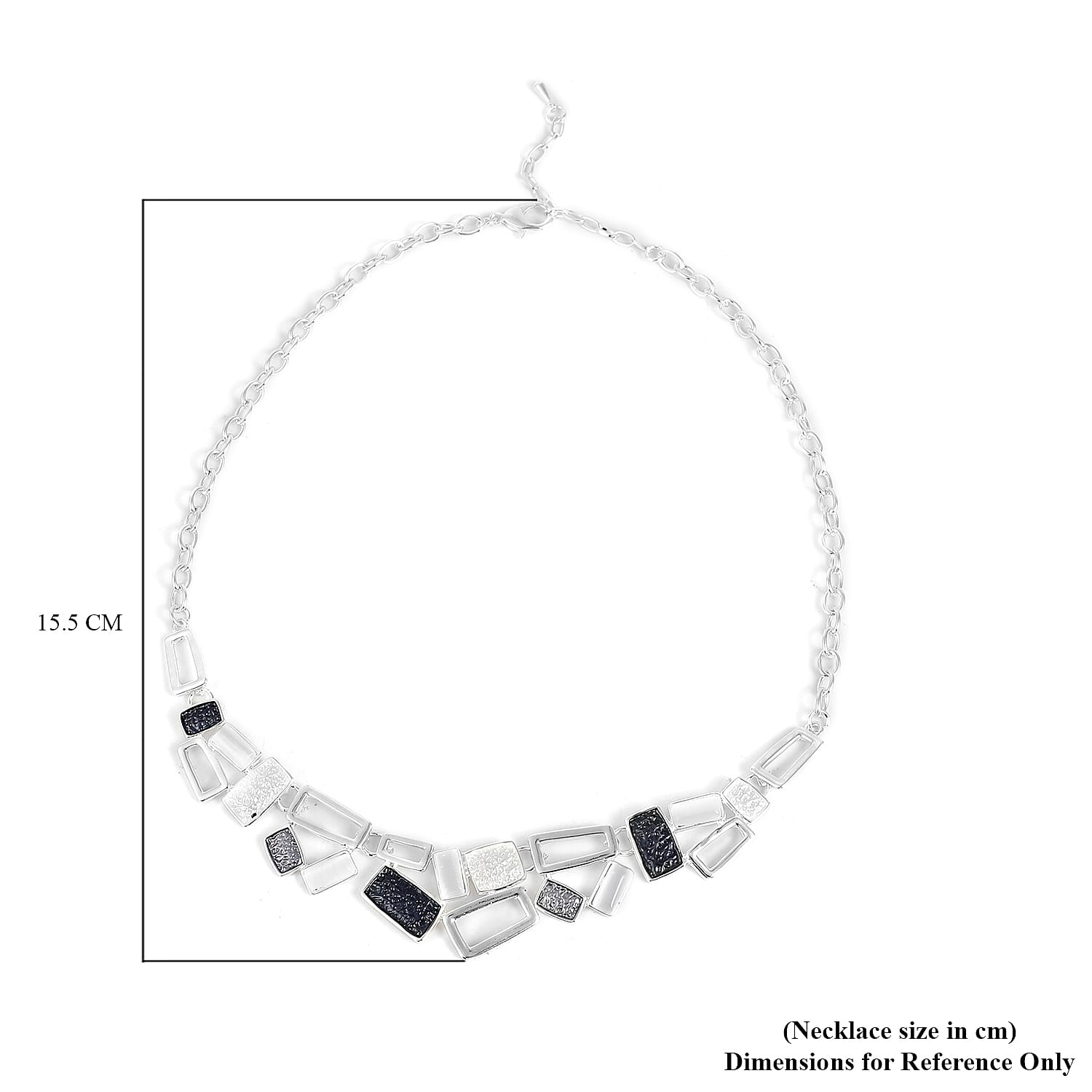 White Cats Eye Necklace (Size - 20 with 2 inch Extender) in Silver Tone