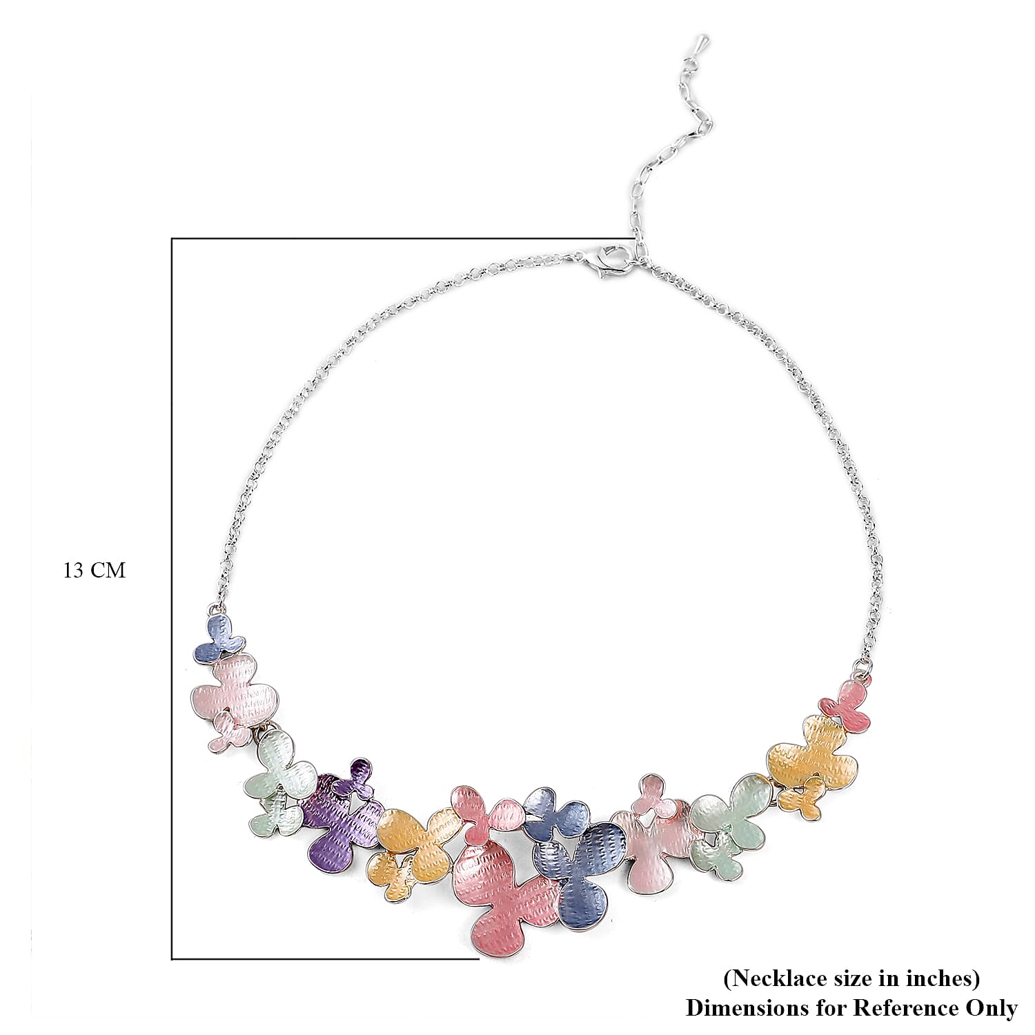 Floral Necklace (Size - 21 with 2 inch Extender) in Silver Tone