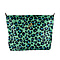 Tiggy & BO Leopard Pattern Tote Bag with Zipper Closure and Detachable Shoulder Strap - Mint & Black