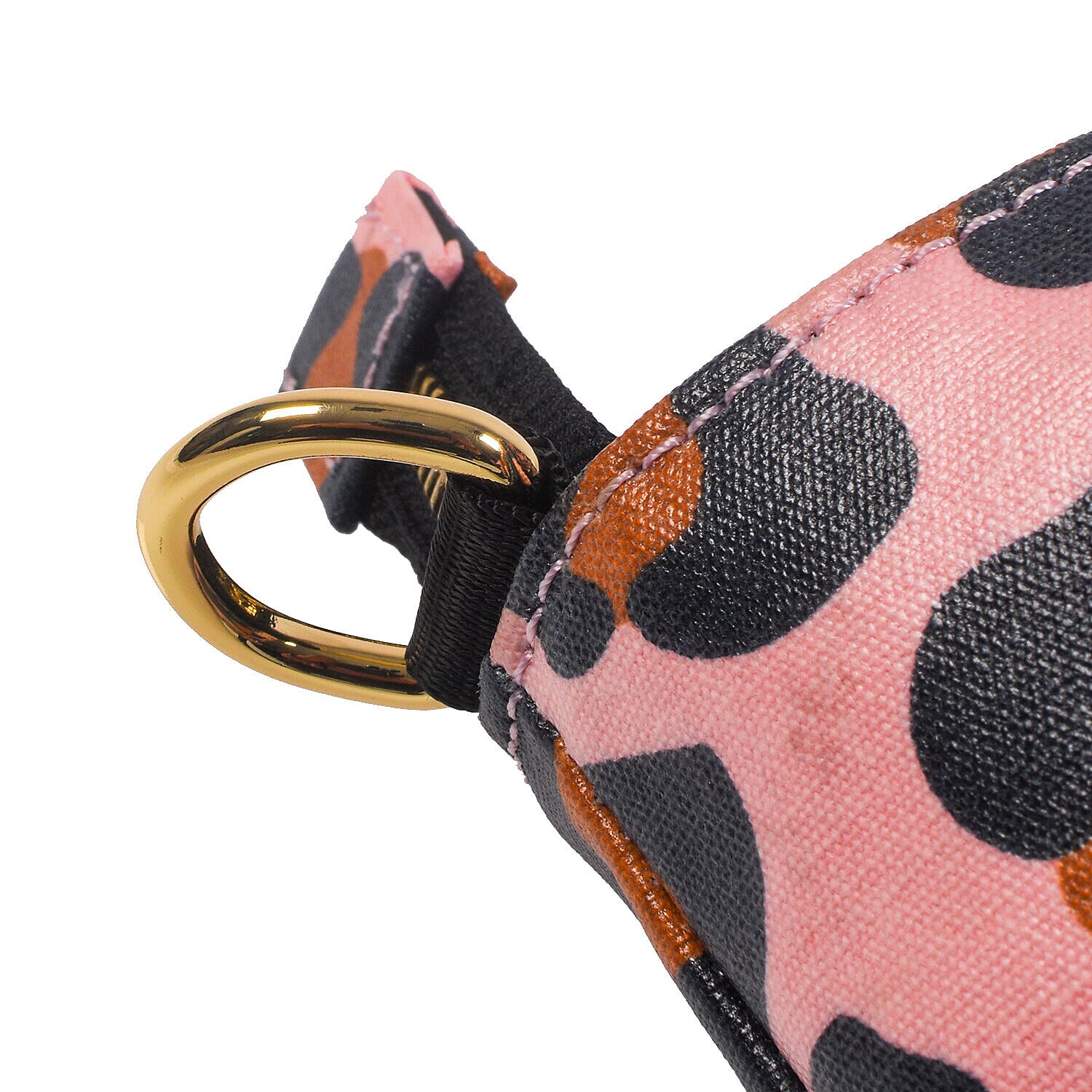 Tiggy & BO Leopard Pattern Tote Bag with Zipper Closure and Detachable Shoulder Strap - Pink & Black