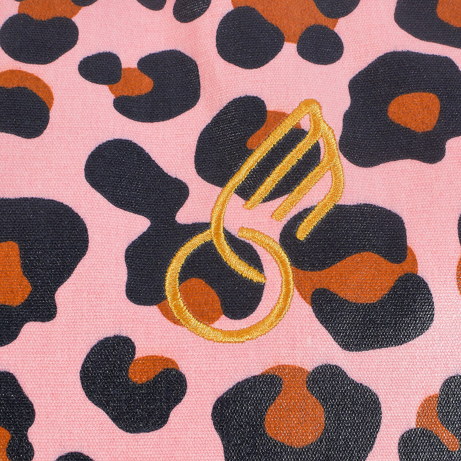 Tiggy & BO Leopard Pattern Tote Bag with Zipper Closure and Detachable Shoulder Strap - Pink & Black