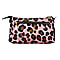 Tiggy & BO Leopard Pattern Crossbody Bag with Zipper Closure and Detachable Strap - Pink & Black