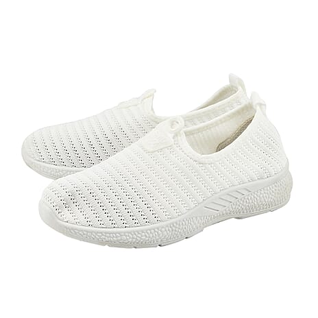 Womens Comfortable Slip-On Shoes (Size 4) - White
