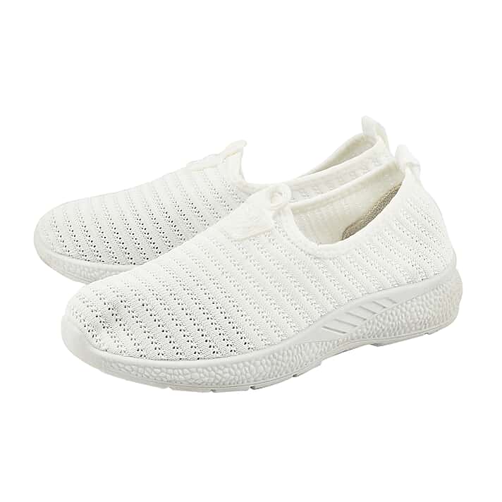 Low-Top Women's Synthetic Upper Shoes - White
