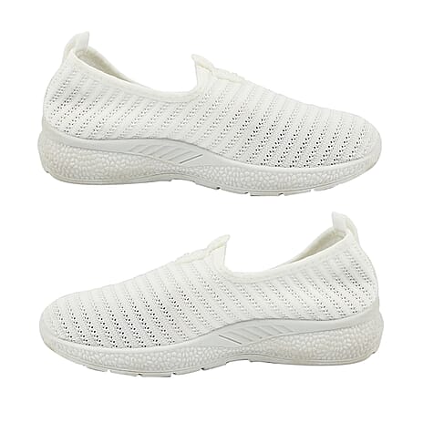 Womens Comfortable Slip-On Shoes (Size 4) - White