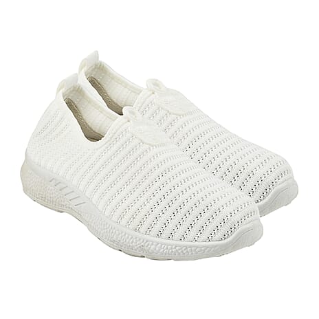Womens Comfortable Slip-On Shoes (Size 4) - White