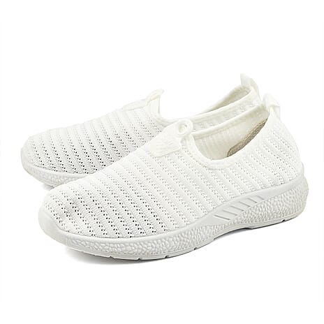 Womens Comfortable Slip-On Shoes (Size 5) - White