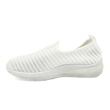 Womens Comfortable Slip-On Shoes (Size 5) - White
