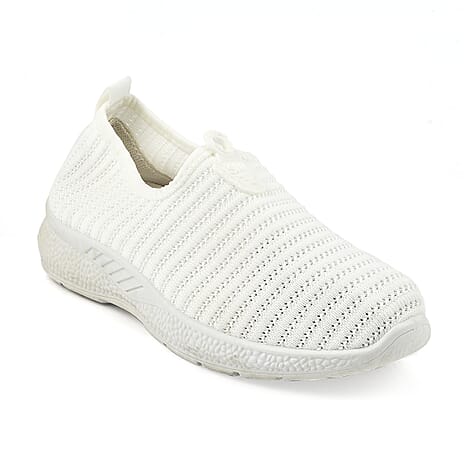 Womens Comfortable Slip-On Shoes (Size 5) - White