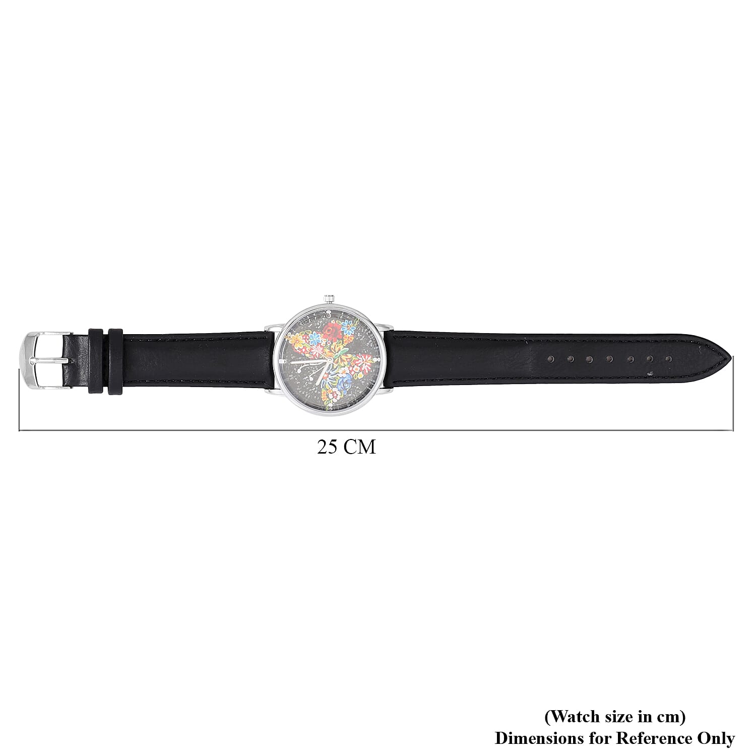 STRADA Japanese Movement 3D Butterfly Dial Water Resistant Watch with Black Colour Strap