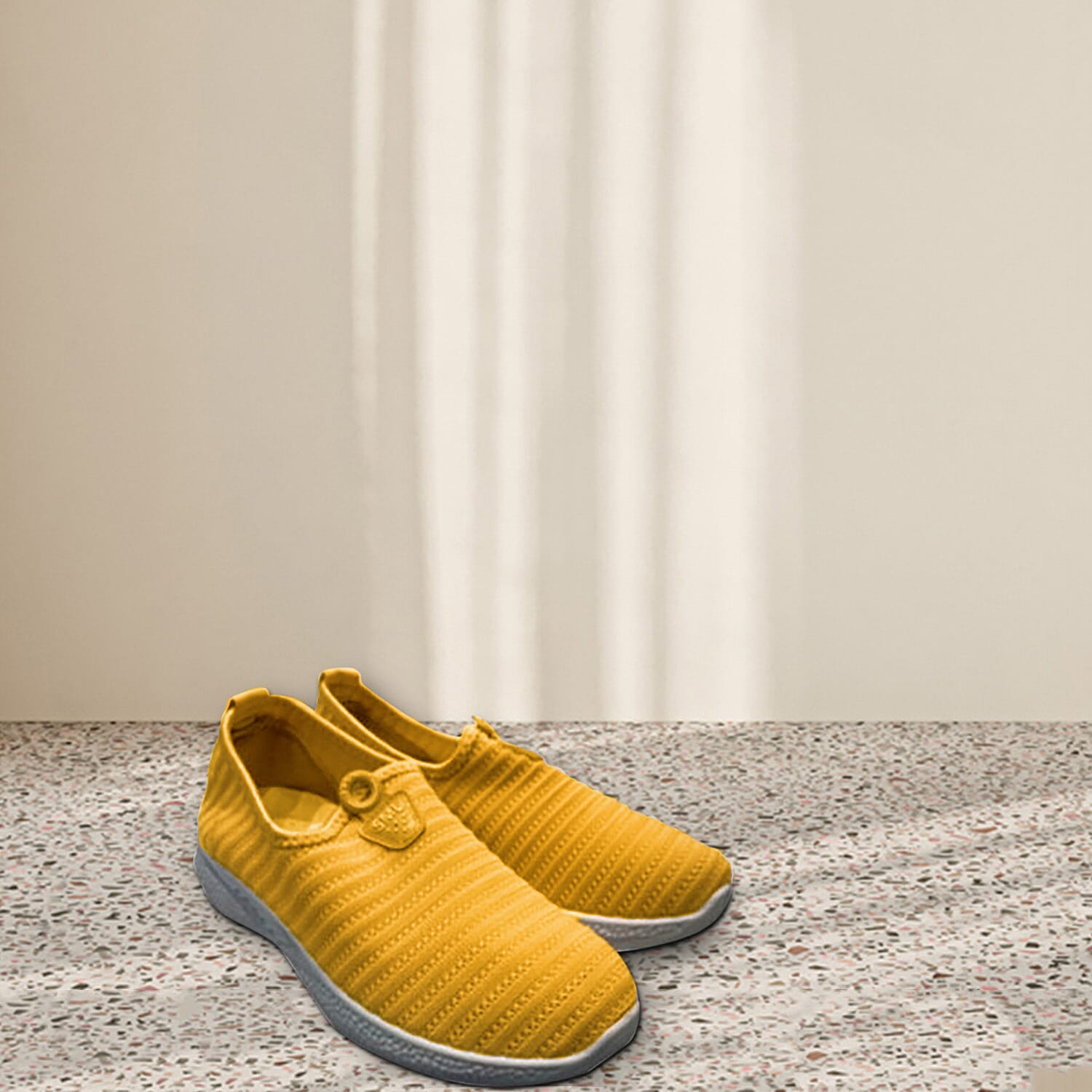 Womens Comfortable Slip-On Shoes (Size 5) - Yellow